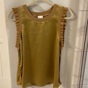 Cinq a Sept gold silk tank sz L